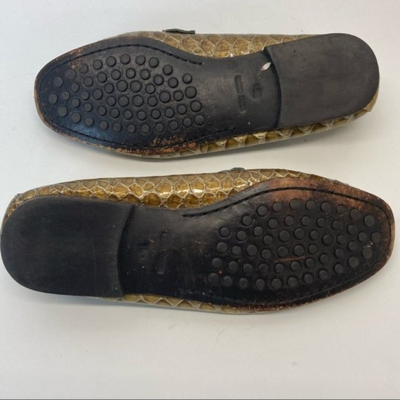 Beverly Feldman Gold Riding Bit Rhinestone Loafers (36.5) - Picture 8 of 12